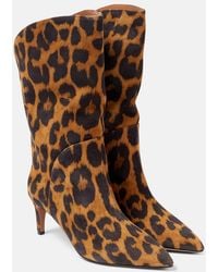 Paris Texas - Gaia 60 Leopard-Print Suede Boots - Lyst