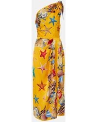 Dolce & Gabbana - Capri Printed Silk-Blend Midi Dress - Lyst