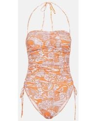 Melissa Odabash - Sydney Printed Bandeau Swimsuit - Lyst