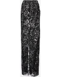 Victoria Beckham - Sequined High-Rise Tulle Maxi Skirt - Lyst