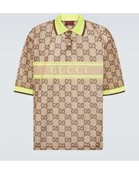 Gucci - GG Printed Mesh Polo Shirt - Lyst
