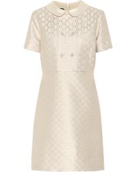 Gucci Minikleid aus GG-Lamé - Natur