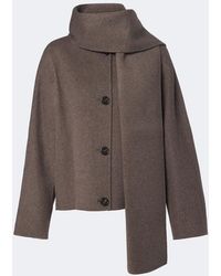 Max Mara - Scarf-Detail Virgin Wool Jacket - Lyst