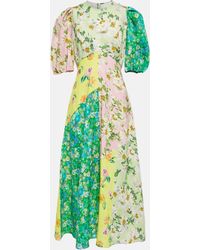 ALÉMAIS + Lou Benesch Kenzie Patchwork Printed Linen Midi Dress in ...
