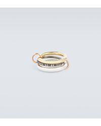 Spinelli Kilcollin - Libra 18kt Gold, Rose Gold, And Sterling Silver Ring With Diamonds - Lyst