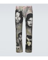 Versace - Printed Straight Jeans - Lyst