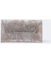Aquazzura - Envelope Sequined Metallic Leather Clutch - Lyst