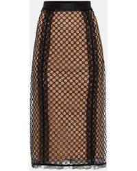 Gucci - Gonna in mesh GG con pizzo - Lyst