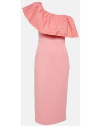 Rebecca Vallance - Brittany One-shoulder Ruffled Midi Dress - Lyst