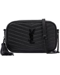 Saint Laurent Vanity Leather Crossbody Bag in Nero (Black) | Lyst