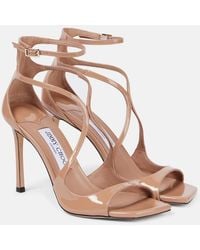Jimmy Choo - Azia 95 Patent Leather Sandals - Lyst