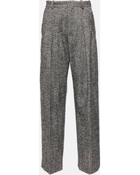 Victoria Beckham - High-rise Wool-blend Wide-leg Pants - Lyst