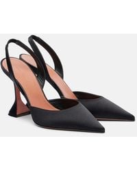 AMINA MUADDI - Slingback-Pumps Holli 95 Aus Satin - Lyst