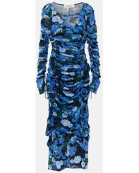 Diane von Furstenberg - Corinne Printed Mesh Midi Dress - Lyst