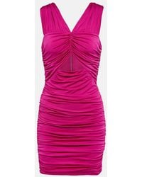 LoveShackFancy - Vestido corto fruncido con aberturas - Lyst