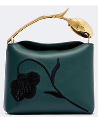 Erdem - Bloom Mini Embroidered Leather Top-Handle Bag - Lyst