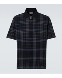 Burberry - Check Zip-Up Polo Shirt - Lyst