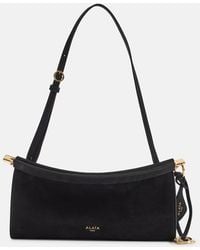 Alaïa - Click E/W Small Textured-Nubuck Shoulder Bag - Lyst