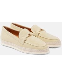 Tod's - Mokassins T Ring Aus Veloursleder - Lyst