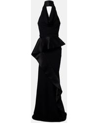 Maticevski - Provocateur Halterneck Peplum Satin Gown - Lyst