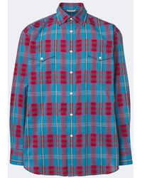 AURALEE - Camisa De Algodon Y Seda A Cuadros - Lyst