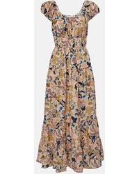 Ulla Johnson - Paloma Printed Cotton Poplin Midi Dress - Lyst