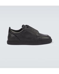 Christian Louboutin - Jimmy Rubber-Trimmed Leather Sneakers - Lyst