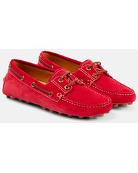 Tod's - Gommino Bubble Suede Boat Shoes - Lyst