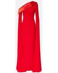 Safiyaa - Rinoa Caped Crepe Gown - Lyst