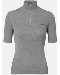 Miu Miu - Cotton Half-Zip Sweater - Lyst
