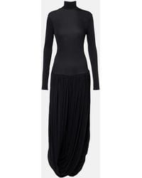 Magda Butrym - Asymmetric Pleated Turtleneck Maxi Dress - Lyst