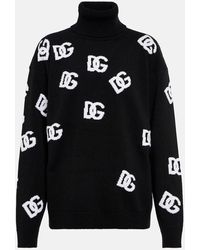 Dolce & Gabbana - Jacquard Turtleneck Wool Sweater - Lyst