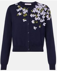 Carolina Herrera - Embroidered Silk And Cotton Cardigan - Lyst