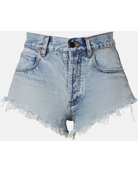 Balenciaga - Frayed Denim Shorts - Lyst