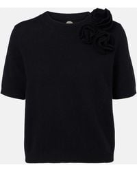 Jardin Des Orangers - Floral-Applique Wool And Cashmere Sweater - Lyst