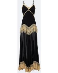 De La Vali - Estela Lace-Trimmed Georgette Maxi Dress - Lyst
