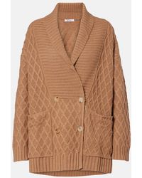 Max Mara - Mirca Waffle-Knit Camel Hair Cardigan - Lyst