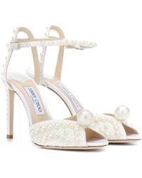 Jimmy Choo Verzierte Sandalen Sacora 100 - Weiß