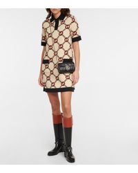 Gucci Reversible Jacquard-knit Wool-blend Mini Dress - Natural