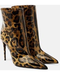 Dolce & Gabbana - Bottines Lollo en cuir verni a motif leopard - Lyst