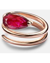 SHAY - Ruby Pear 18Kt Rose Ring With Ruby - Lyst