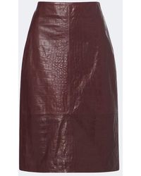 Arma - Nathaly Croc-Effect Leather Midi Skirt - Lyst