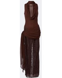 De La Vali - Rosa Georgette And Lace Maxi Dress - Lyst