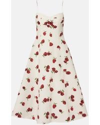 KHAITE - Isabella Printed Silk And Cotton Midi Dress - Lyst