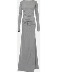 Victoria Beckham - Gathered Cotton Jersey Maxi Dress - Lyst