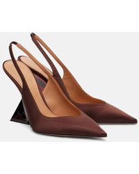 The Attico - Satin Slingback Wedges - Lyst