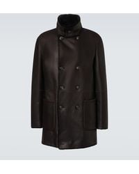 Giorgio Armani - Wendbare Jacke Aus Leder Und Shearling - Lyst