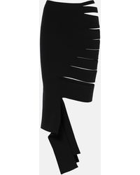 Mugler - Asymmetric Cutout Midi Skirt - Lyst