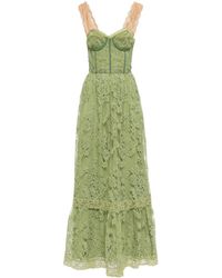 Gucci Vestido de fiesta con encaje floral - Verde