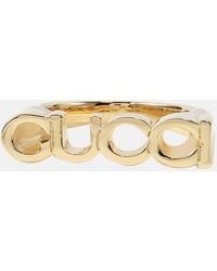 Gucci - Logo-Script Antique-Toned Metal Ring - Lyst
